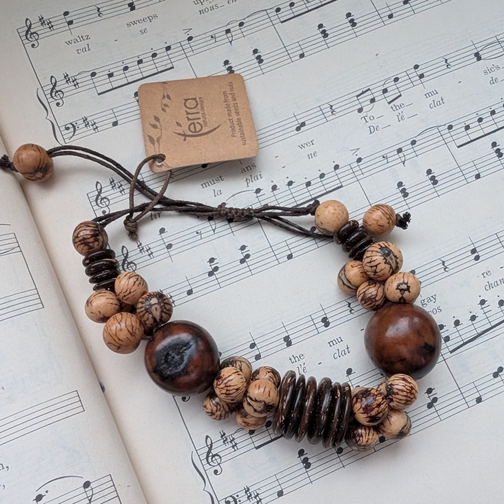 Brown and Tan Beaded Bracelet